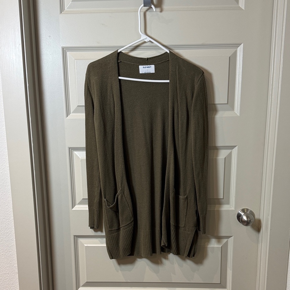 Old Navy Army Green Open Front Cardigan